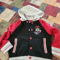 DISNEY JUNIOR VARSITY STYLE MINNIE JACKET SZ 4T KIDS SEE DESCRIPTION