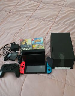 Nintendo Switch V2 Bundle w/ Zelda & Animal Crossing - Mint Condition