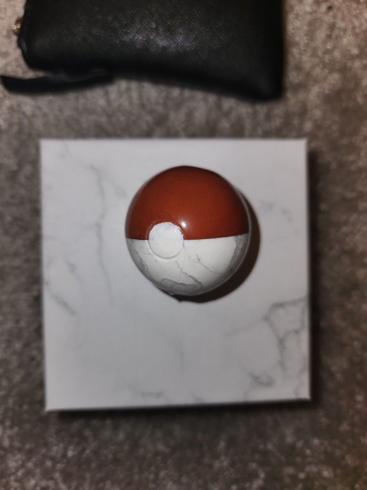 Pokeball Crystal (Howlite/Red Jasper)
