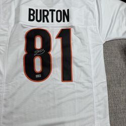 Jermaine Burton Signed Autograph Custom Jersey-Metabilia Coa -Cincinnati Bengals