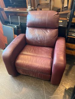 Burgundy Leather Recliner Armchair