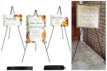 3PCS Black Lightweight Easel Stand for Wedding 66"