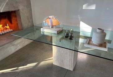 Vintage Travertine Dining Table