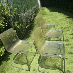 4 Clear Acrylic Chairs