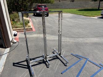 Chrome 4-Way Retail Clothing Rack on Wheels