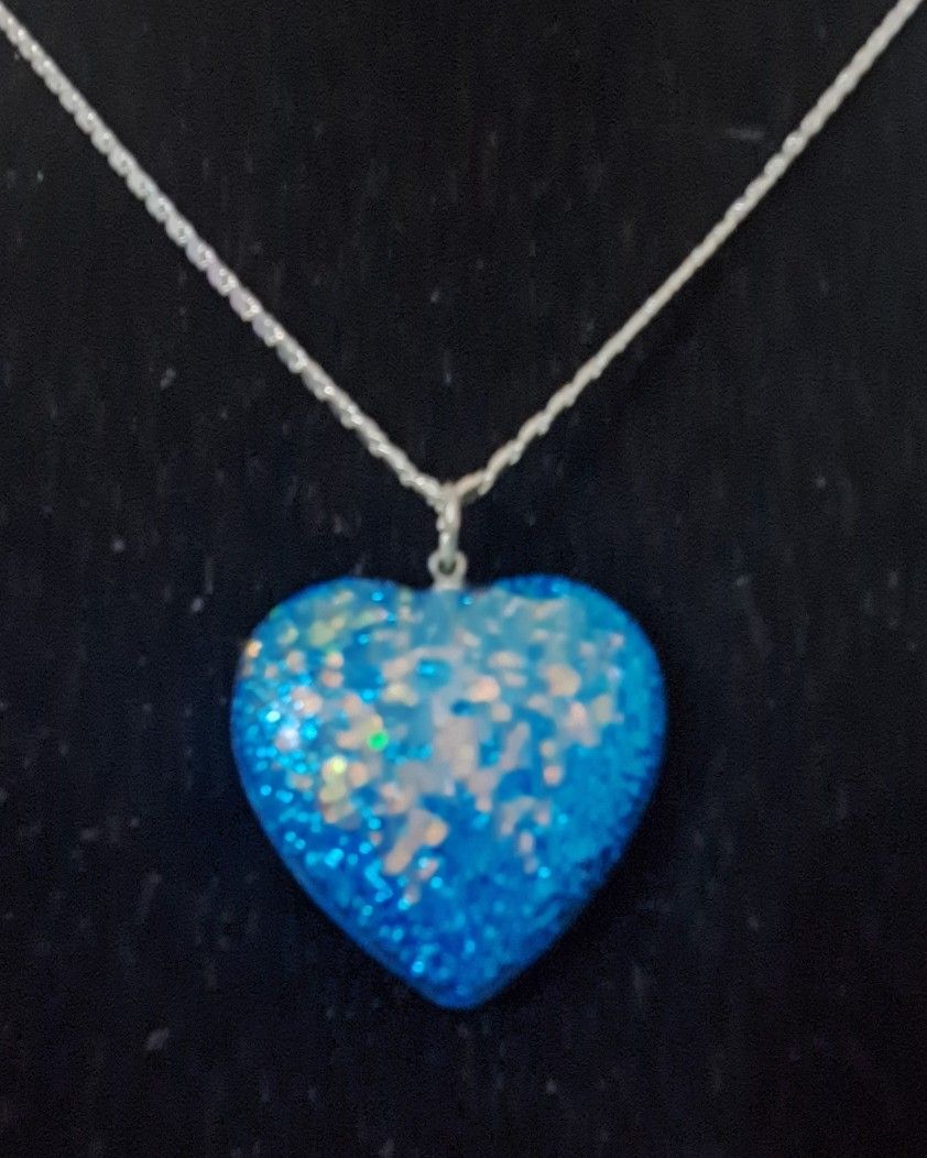 Silver And Blue Silver Necklace