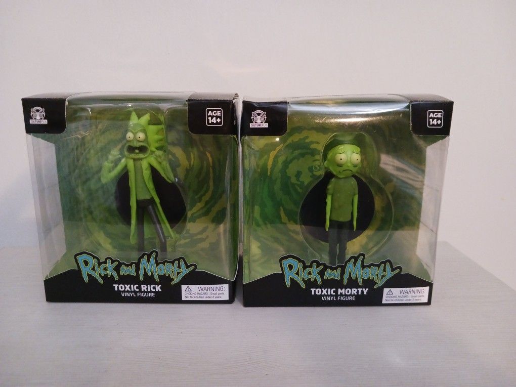 CultureFly Toxic Rick and Morty 4” Vinyl Figure Set