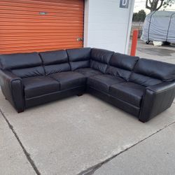 FREE DELIVERY!! Black Leather Sectional
