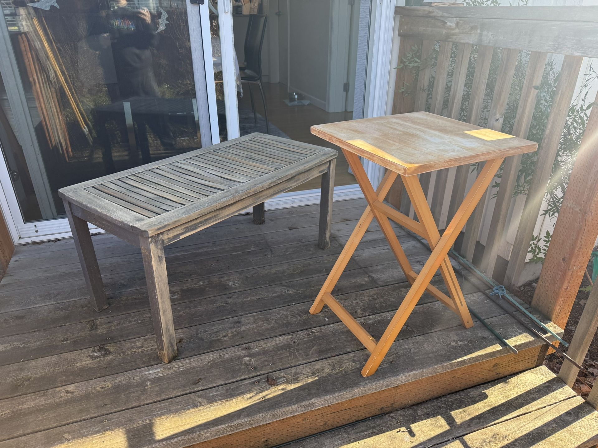Eucalyptus Wood Dining Bench And TV Table