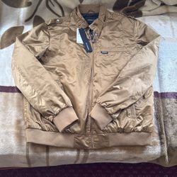 XL Members ONLY JACKET gold Bomber New With Tags