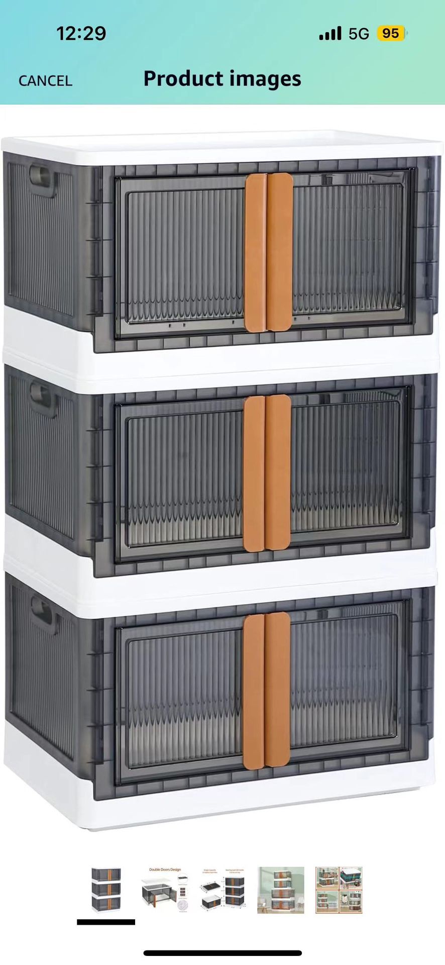 Storage Bins with Lids - Collapsible Storage Bins, Clear Black Wardrobe Closet Organizer, 19 Gal Stackable Toy Storage, Foldable Plastic Storage Conta