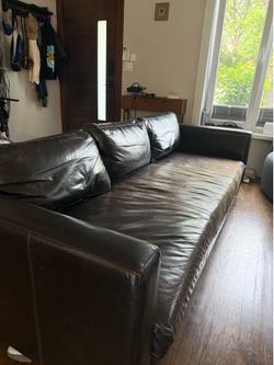 Pottery Barn leather couch