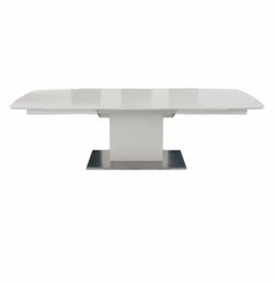 A&X Centro Modern White Crocodile Dining Table