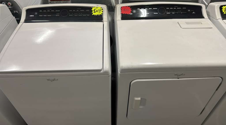 Whirlpool Top Load Washer + Gas Dryer Set – White, HE