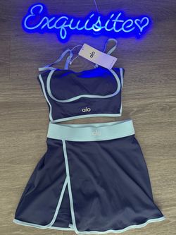 Alo Two-Piece Sports Bra and Skirt Set