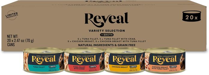 Reveal Fish & Chicken Variety in Broth Wet Cat Food 20-Pack 2.47 oz Cans