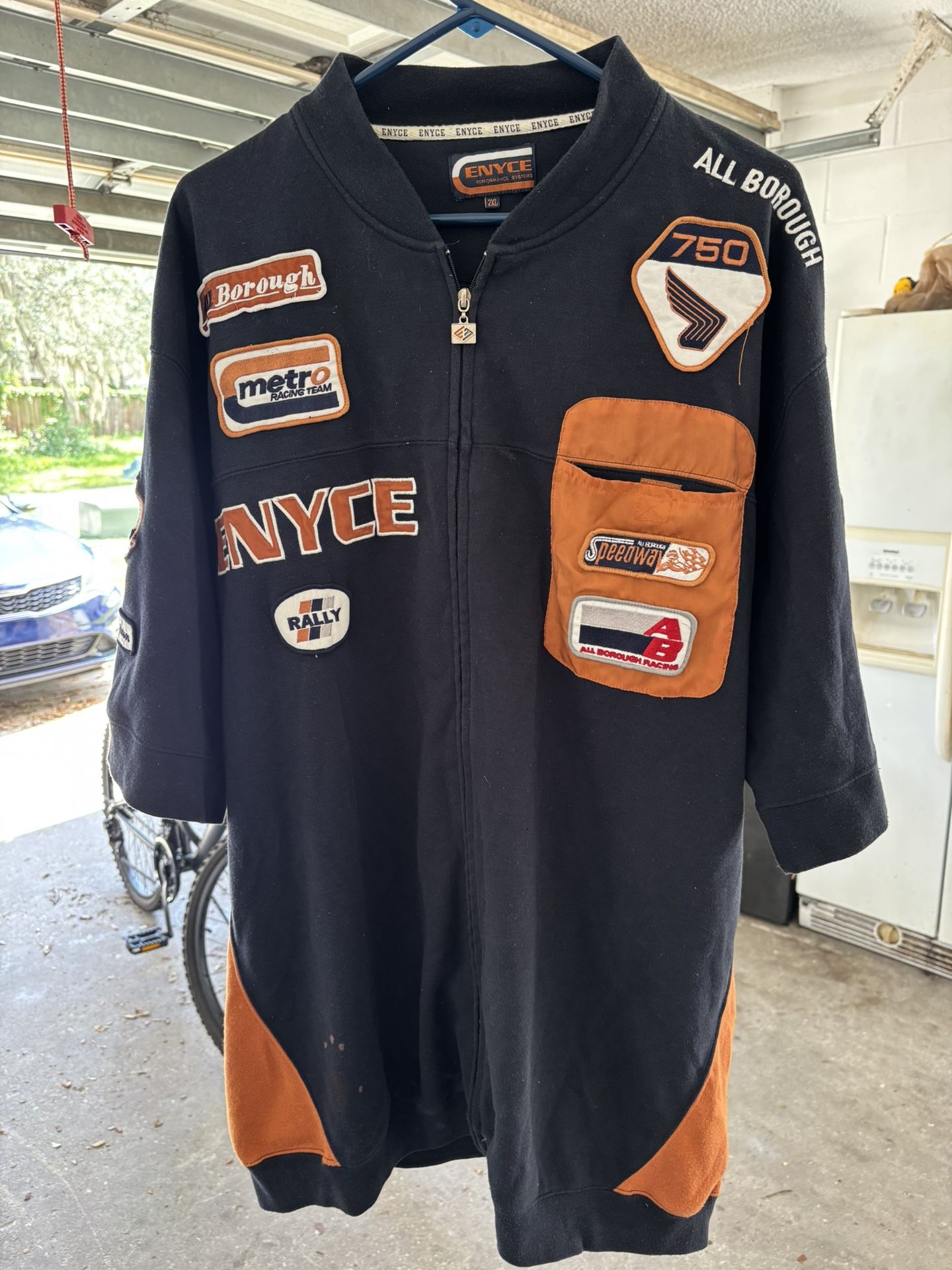 Vintage Honda Motorcycle ENYCE All Borough Racing Pit Crew Shirt Mens2 XL