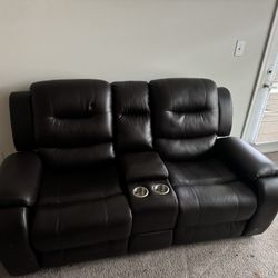 Leather couches - 2 Seater & 3 Seater (recliners) 