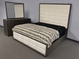 EXTRA TALL BOUCLE HEADBOARD - solid wood bed!! 🛏️