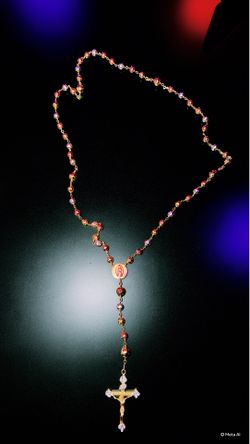 14k tri color gold rosary