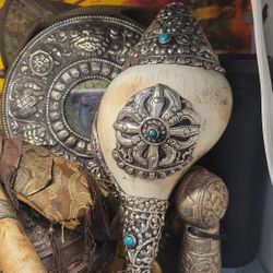 Solid Decorated White Conch Shell From TIBET