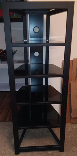 Five-tier glass shelving unit