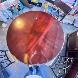 Mahogany Color Dining Round Table 
