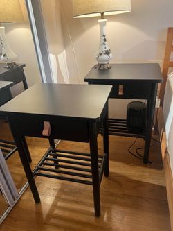 Matching Black Nightstands / End Tables – Pair