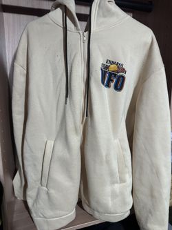 Beige Graphic Zip Up