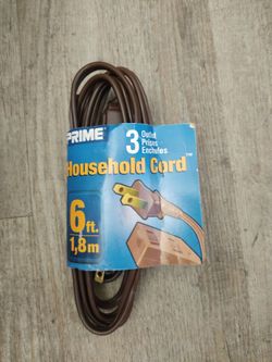 6 Feet Extension Cord With 3-Outlet For Sale