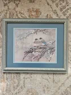 Lena Liu-Blue Birds in Plum Tree Art