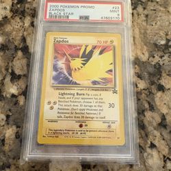 Pokemon 2000 Black Star Aoki Promo Card #23 Zapdos Graded PSA 9 Mint