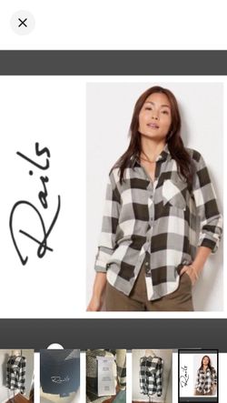 Rails Women's Hunter Plaid Shirt in black/white/green buffalo check
