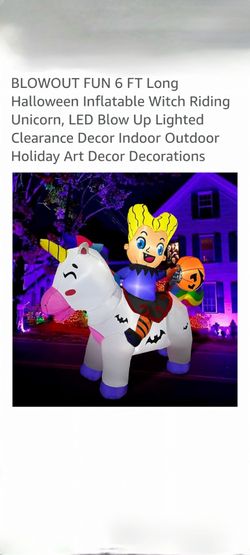 New Halloween Inflatable Witch Riding Unicorn.