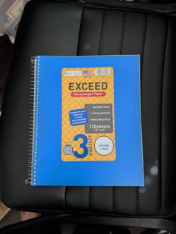 3 subject notebook with pockets