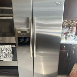 Stainless Steel Whirlpool Side by Side Refrigerator 