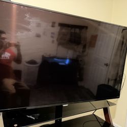 Phillips 54” Tv With Stand And Three Glass Shelves 