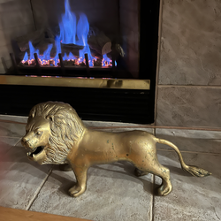 Vintage brass Lion statue