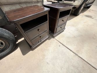 Set of 2 Powered Bedside Tables – $60