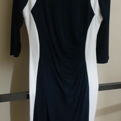 Navy Blue With White  Dress
