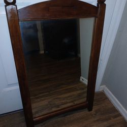 Solid Wood Antique Wall Hanging Mirror 
