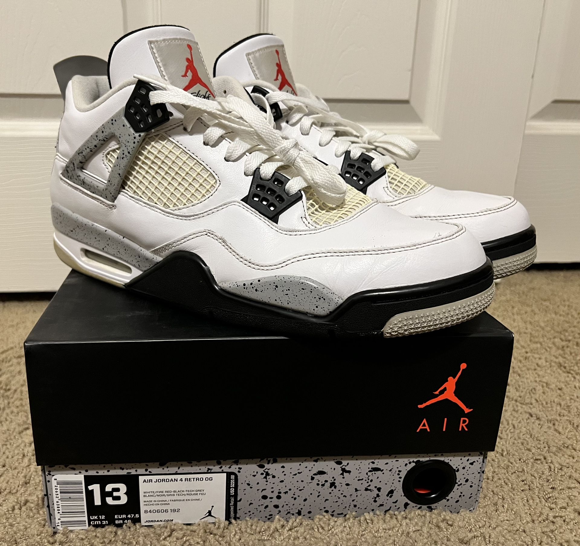 Air Jordan 4 Retro White cement Size 13