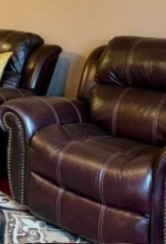 2 Large and One Single Recliner Sofas Barley Used Moving Sale