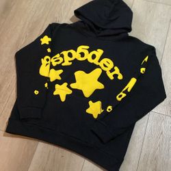 Brand New Yellow & black Beluga Sp5der Hoodie Size L