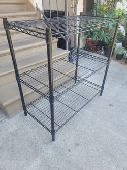 3-Tier Black Wire Metal Storage Shelf 36x35x18