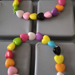 2 Colorful Heart Bracelets