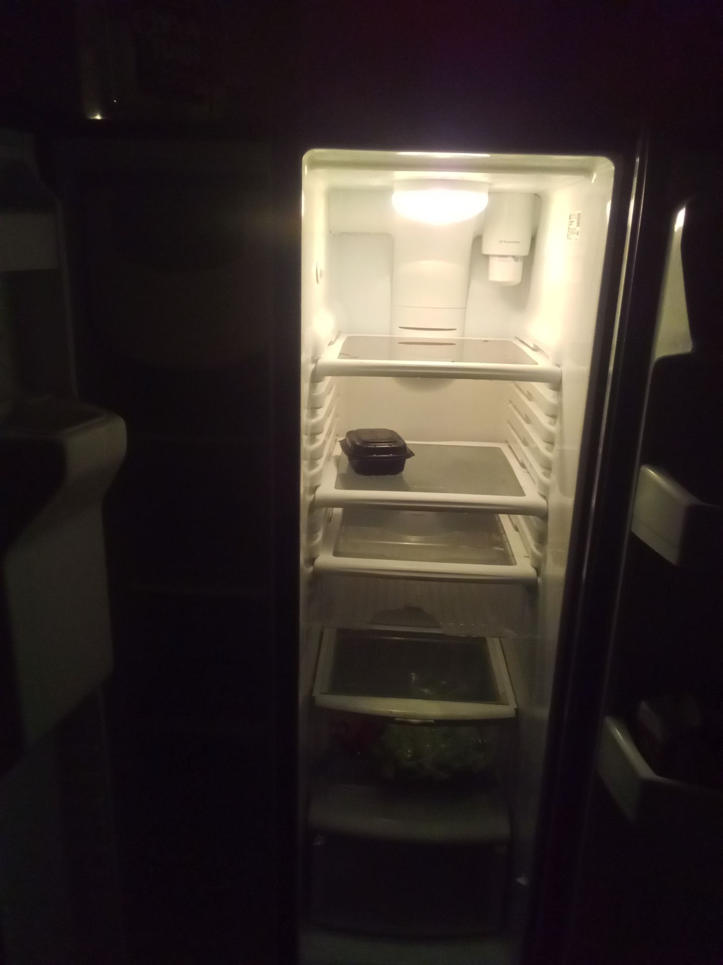 General electric model gss25gshbcss. Stainless steel front Black sides workes great