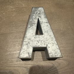 Industrial Galvanized Metal “A” Wall Decor – Farmhouse Style