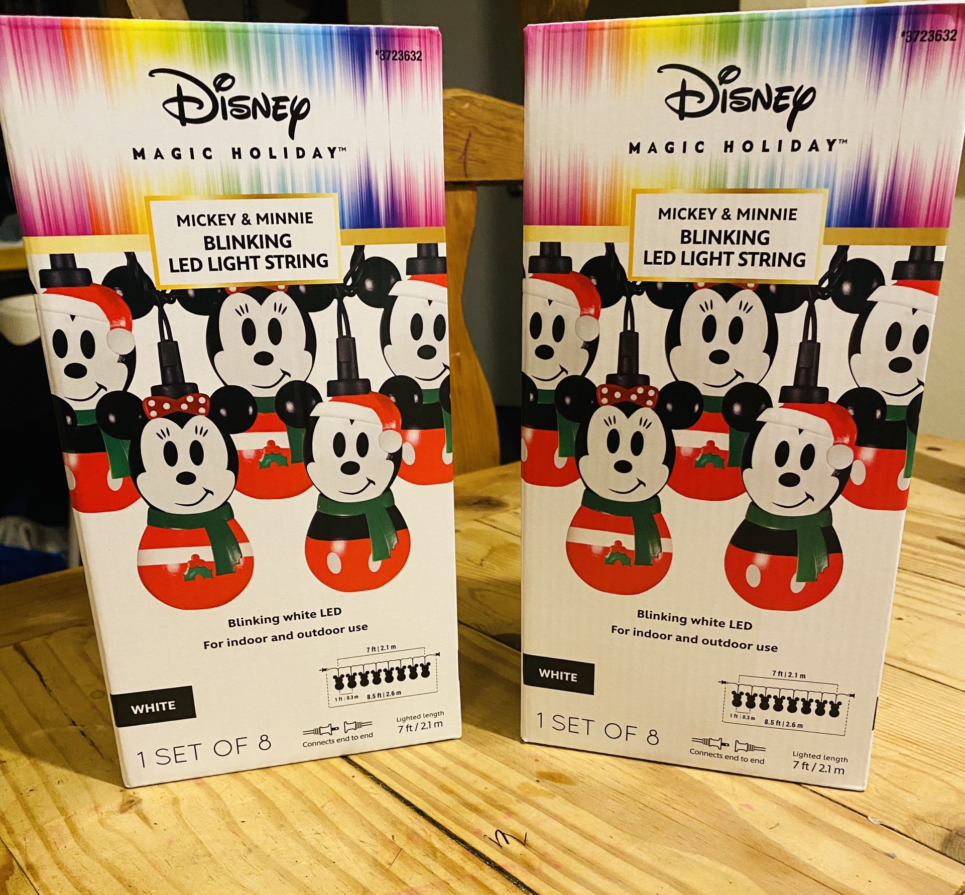 Disney Magic Holiday Mickey & Minnie Blinking LED Light Strings 