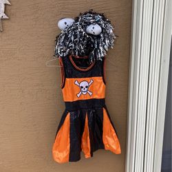 2024 Halloween Costume Girls Skeleton Cheerleader Size M (10-12)